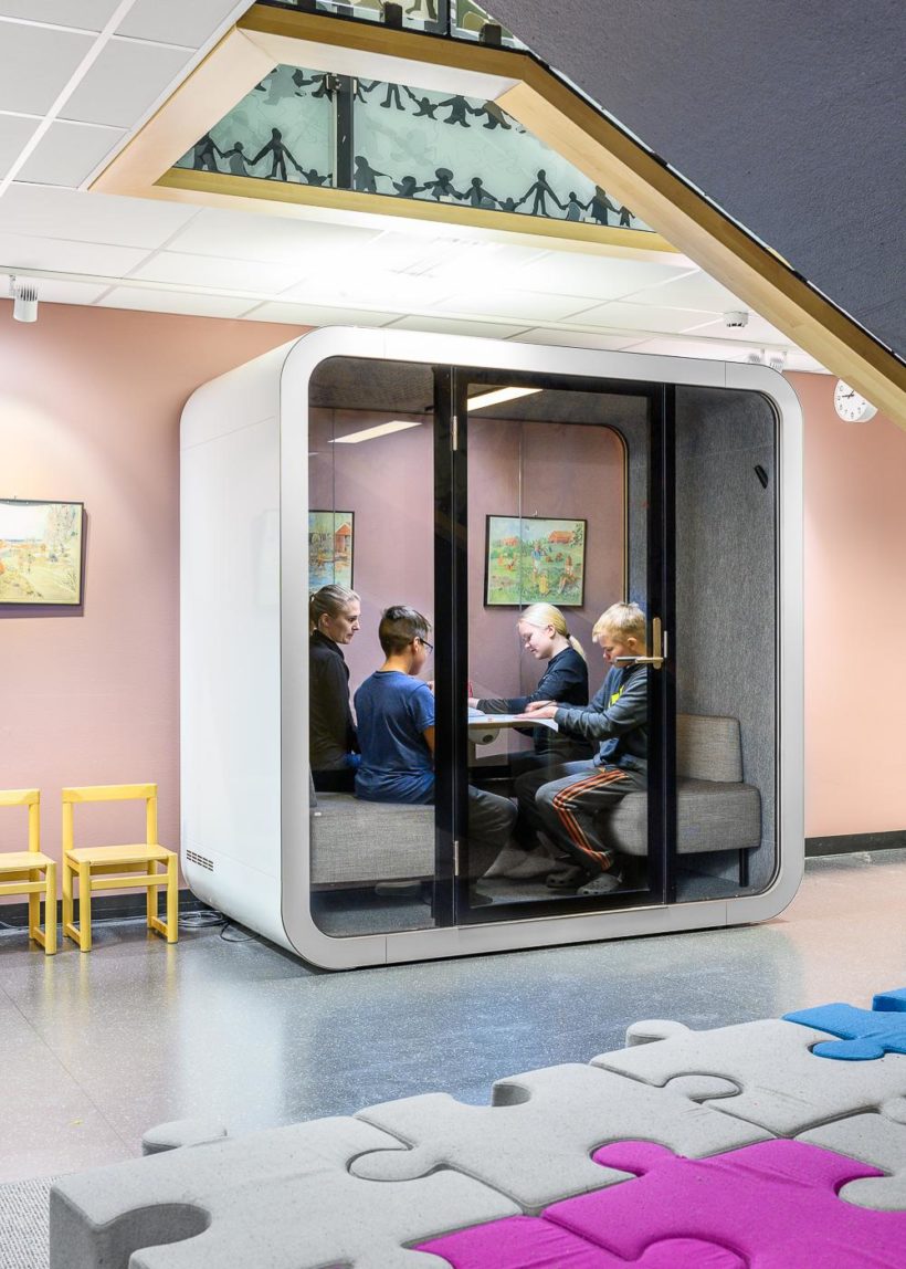 Framery soundproof pods can help schools to create peaceful learning conditions.