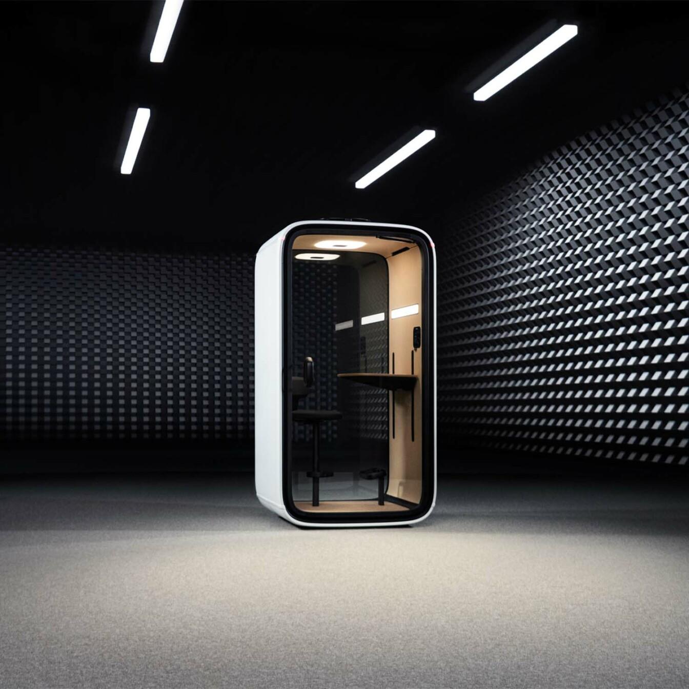 Framery One office pod in an acoustic environment.